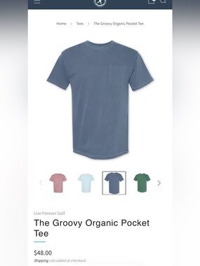 The Groovy Organic Pocket Tee — Slate Blue